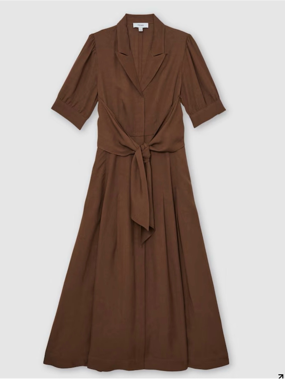 Reiss Brown Tie-Front Maxi Dress